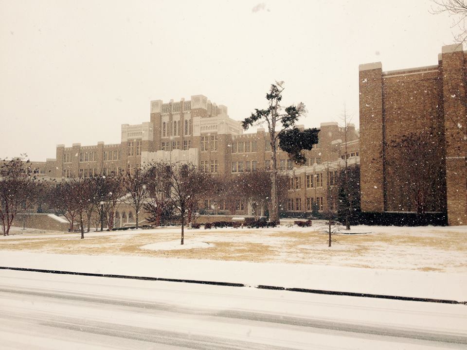 Little Rock Central High School in winter, Little Rock Central High School National Historic Site.